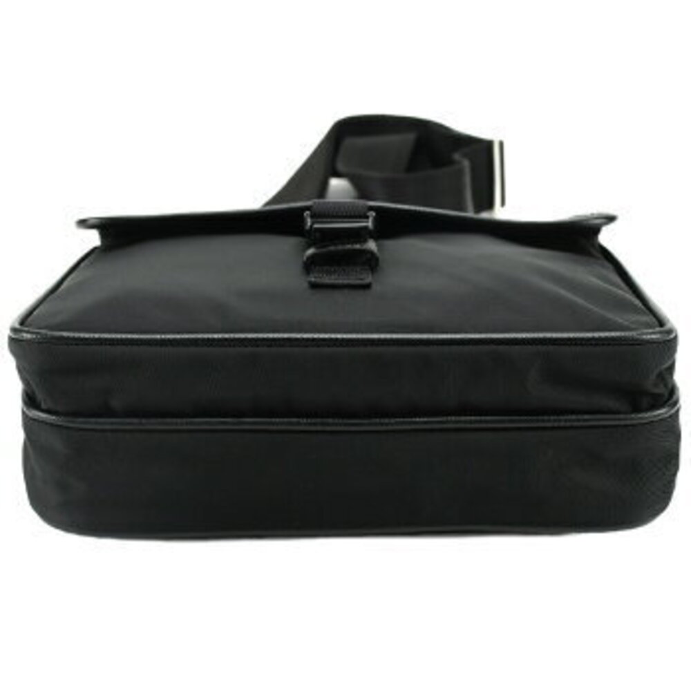 Prada Black Logo Leather Shoulder Crossbody Triangle Bag Saffiano Tessuto - Picture 5 of 8